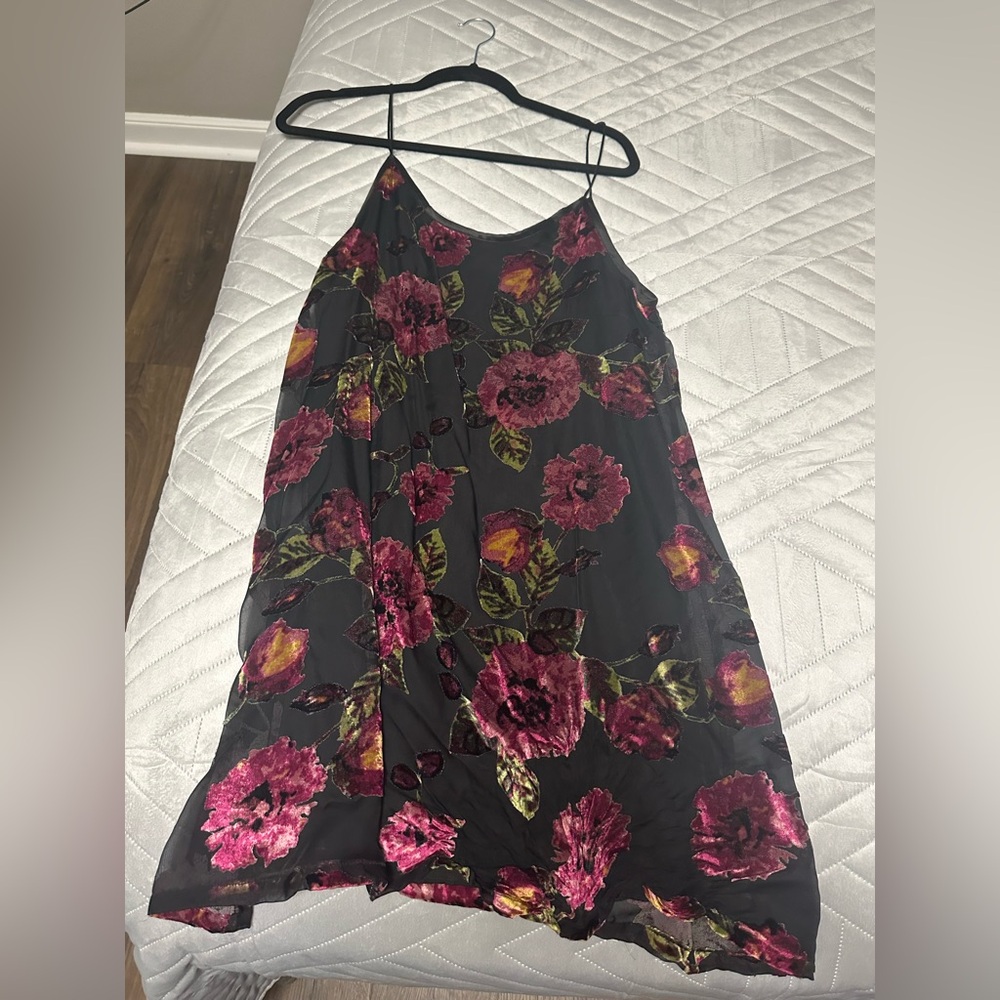 Burnout velvet slip dress